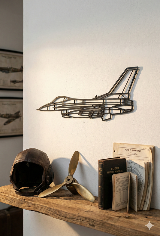 F-16C Missiles | Premium Duvar Silüeti