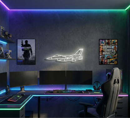F-16 Falcon Neon Silüet