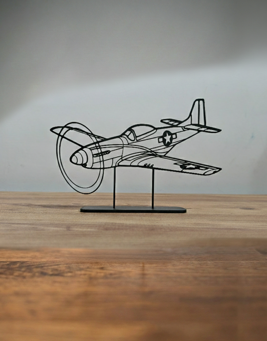 P-51D Mustang Angle | Premium Stand Silüet